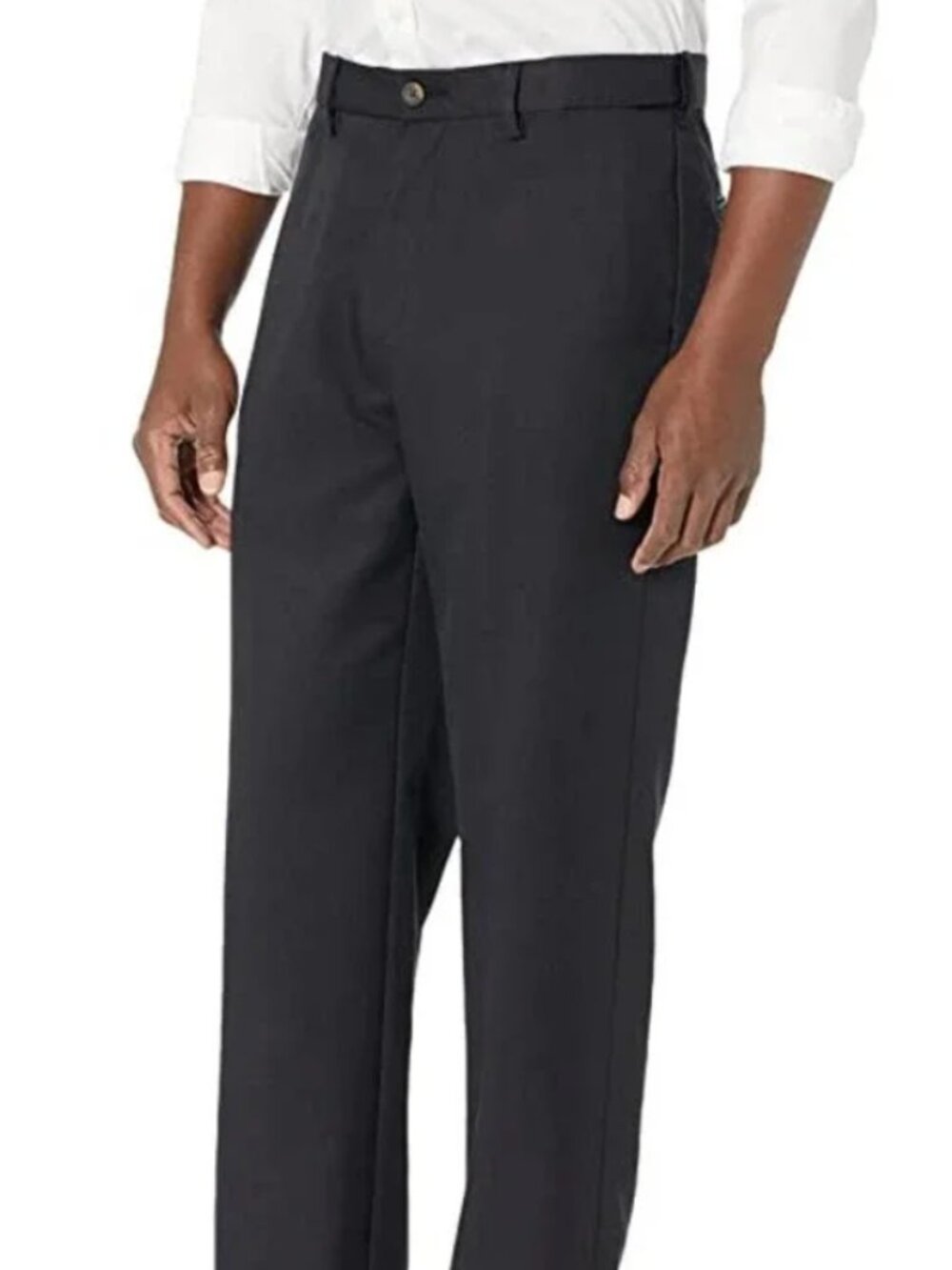 Amazon Essentials Mens Dress Pants Black Classic Fit Flat Front